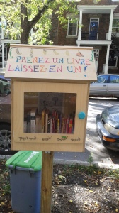 Montreal's version of the little libraries a la Seattle and West Seaatle. Ou est la bibliotheque?