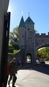 The gate into Old Quebec City, the oldest walled city in North America.